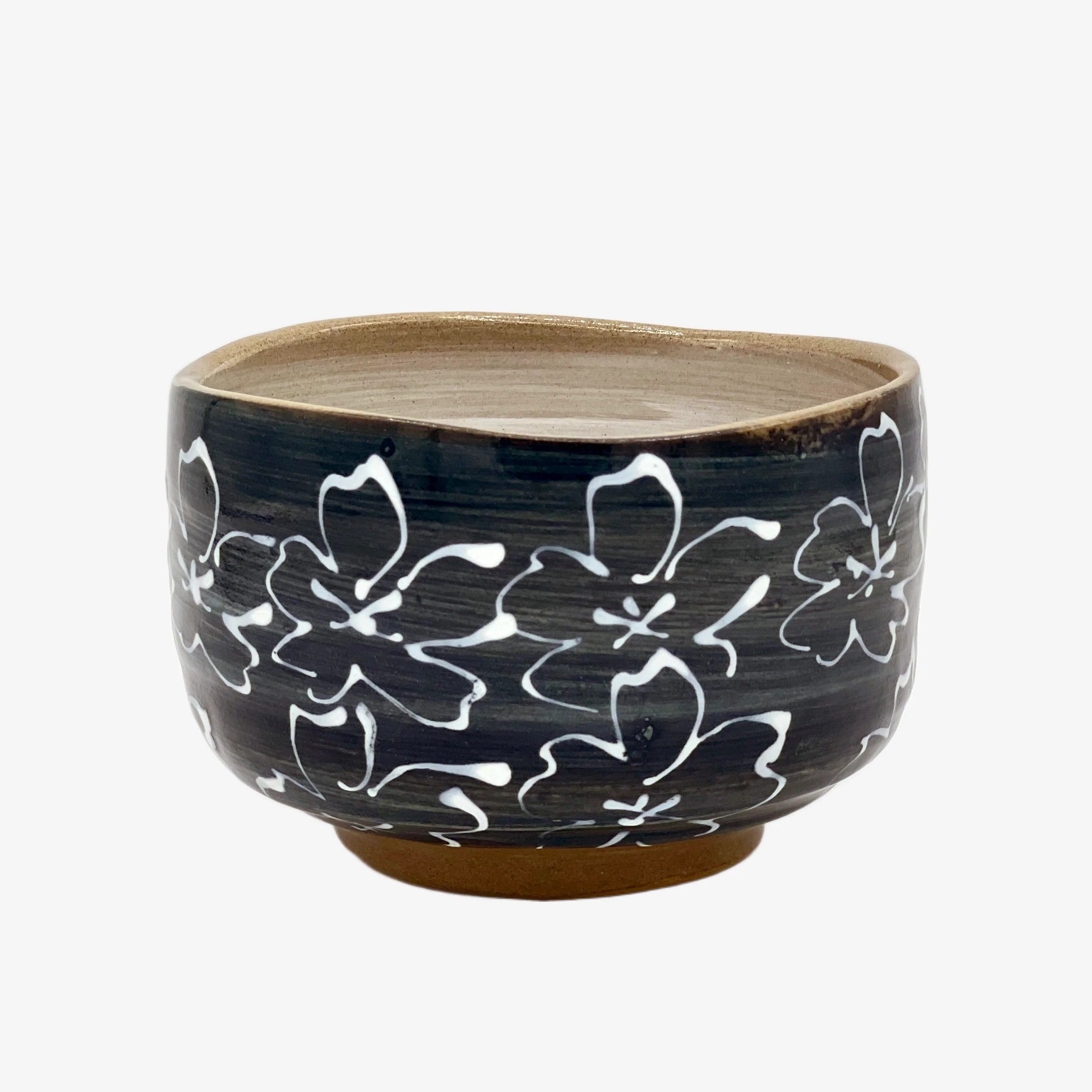 Yoshimura 50408 Akatsuki Black Minoyaki Porcelain Matcha Bowl with Pouring  Lip