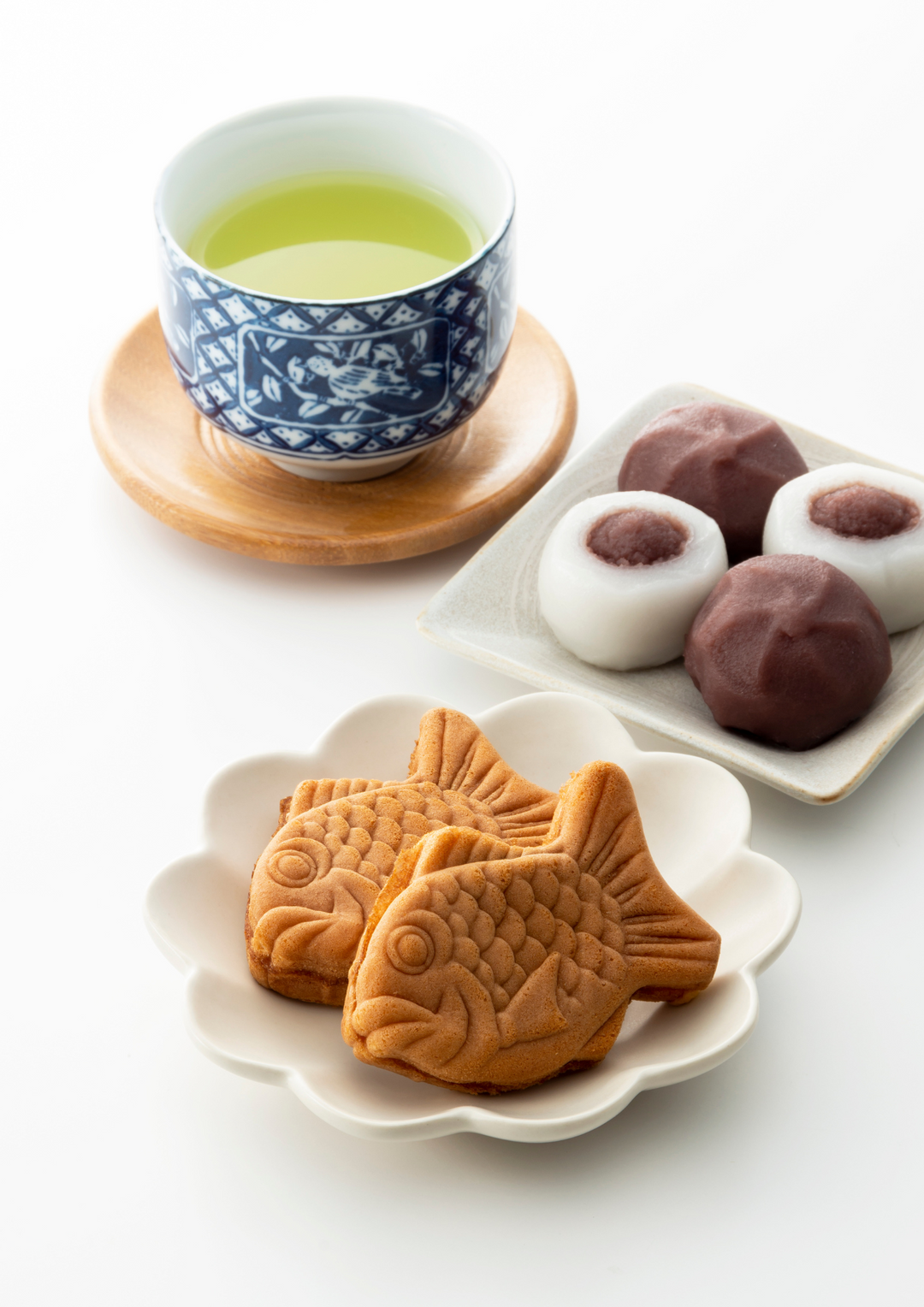 Traditional Japanese wagashi snacks featuring exquisite bean paste fillings.
