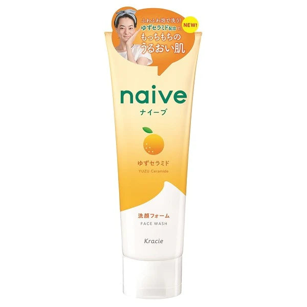 Kracie Naive Yuzu Ceramide Face Wash 130g - Facial Cleanser For Soft and Moisturized Skin