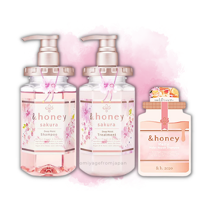 Honey Sakura Deep Moist Limited Set | Shampoo/Treatment/4STEP Travel Kit