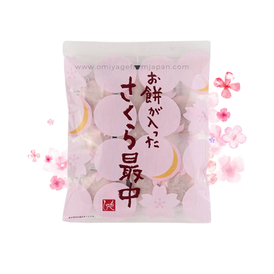 Monaka Mochi Rice Cake with Sakura White Anko Bean Paste wagashi omiyage japan