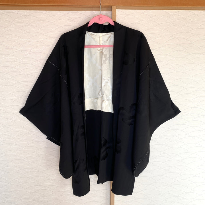 Vintage Silk Haori Jacket | Perfect Deep Black Pine