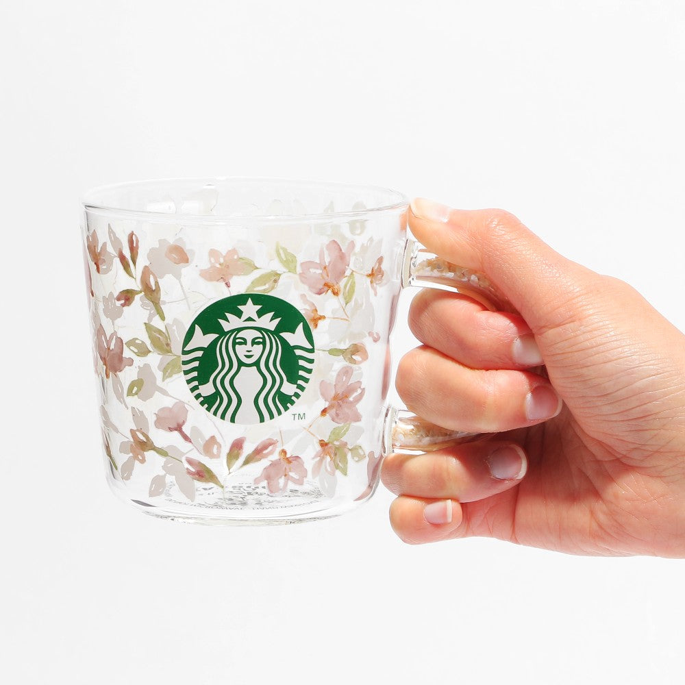 Starbucks Sakura 2024: Shell Handle Heat Resistant Glass Mug 355ml