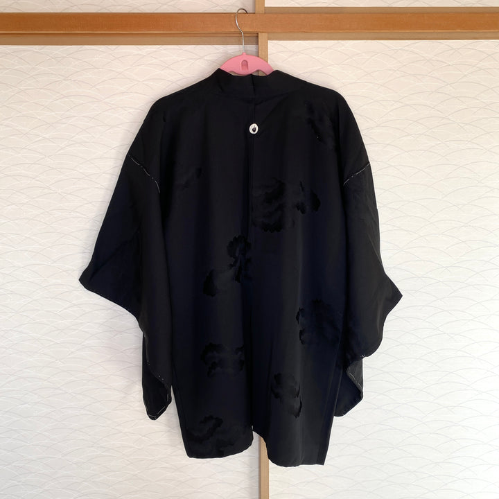 Vintage Silk Haori Jacket | Perfect Deep Black Pine