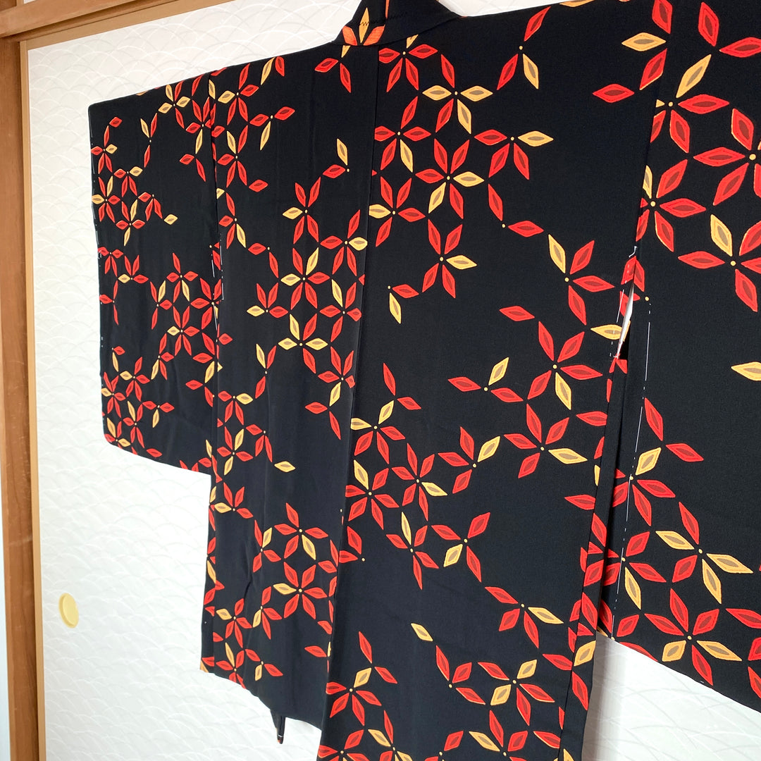 Vintage Silk Haori Jacket | Perfect Deep Black Autumn