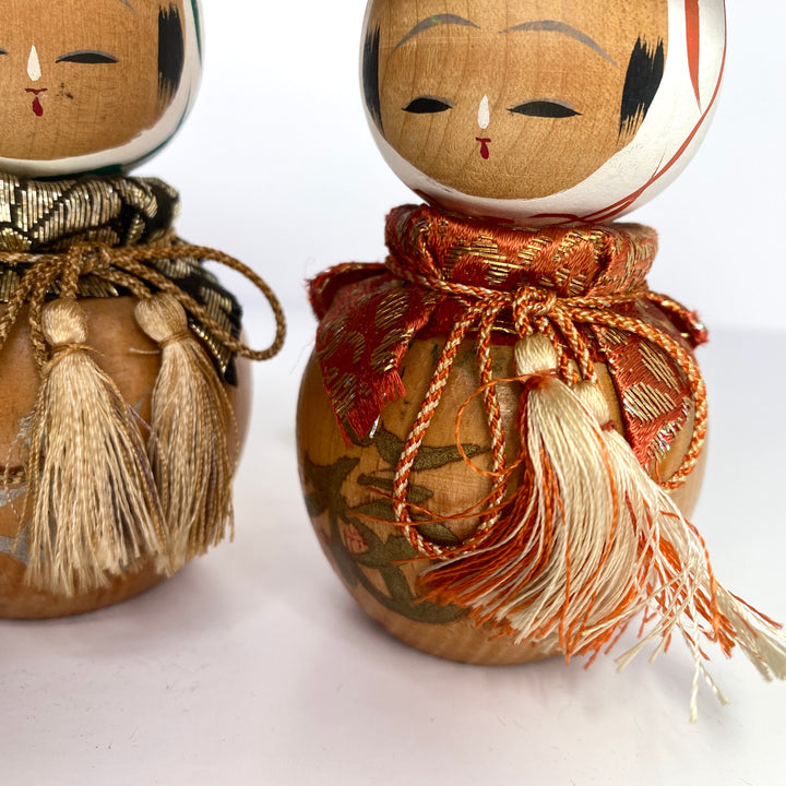 Pair of Vintage Kokeshi Dolls | Sake Bottles