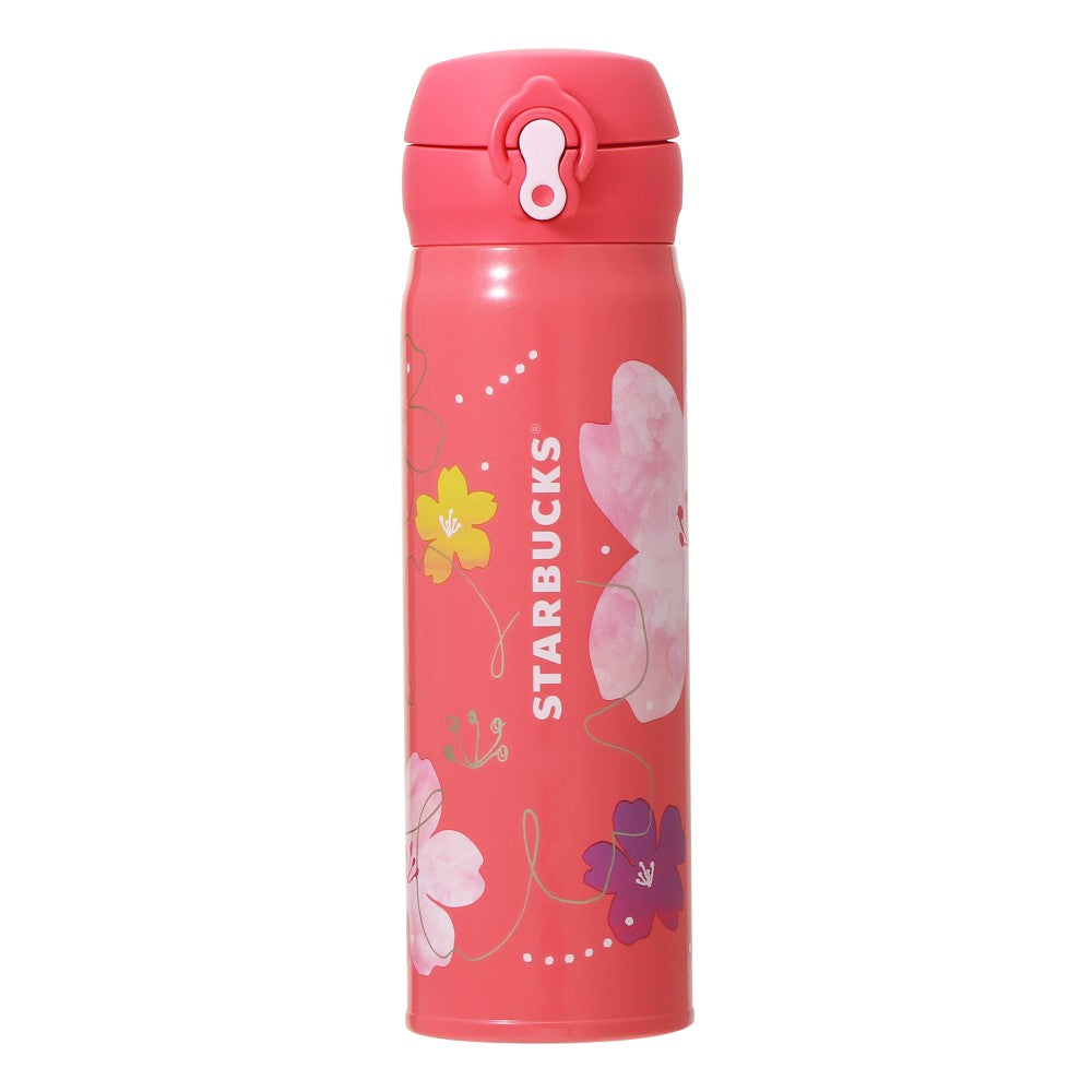 Starbucks Sakura 2024: Handy Stainless Steel Bottle Vivid Pink 500ml