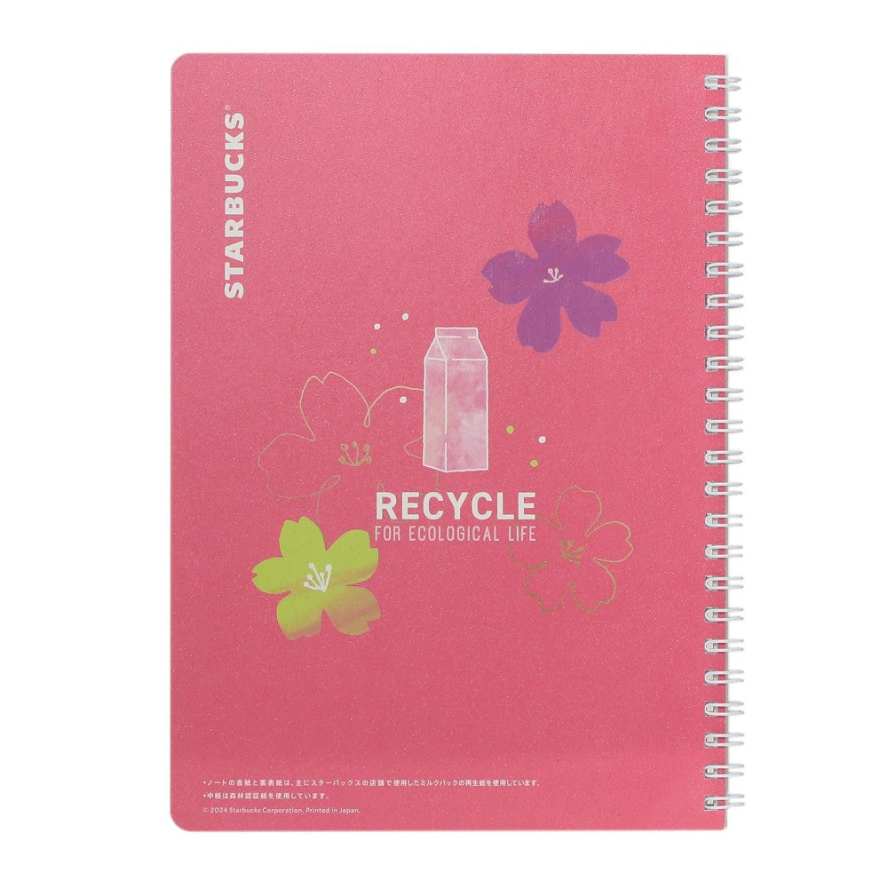 Starbucks Sakura 2024: Campus Ring Notebook Pink
