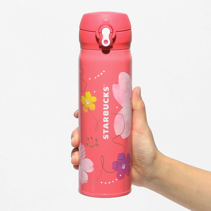 Starbucks Sakura 2024: Handy Stainless Steel Bottle Vivid Pink 500ml