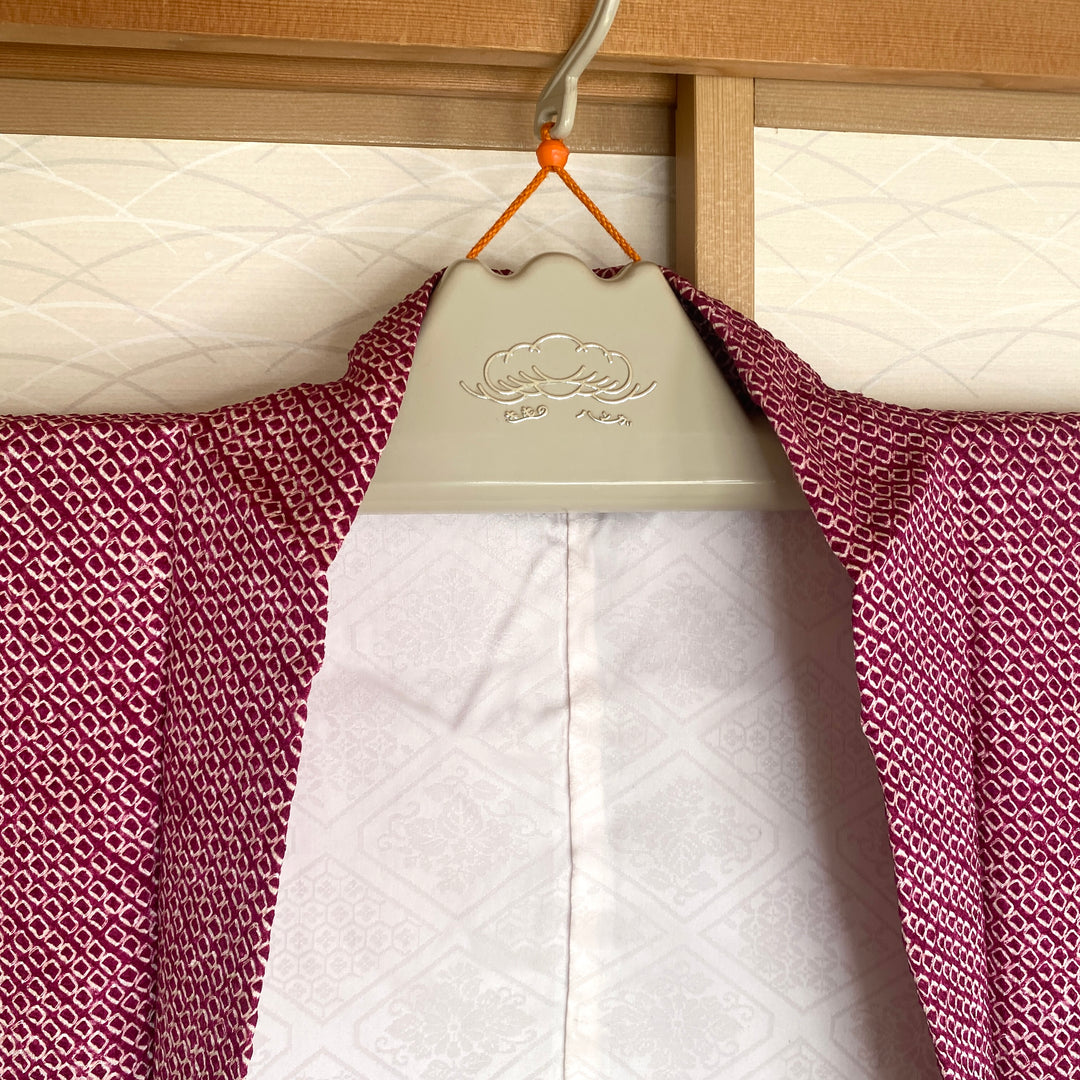 Vintage Shibori Haori Jacket | Beetroot Ume Blossoms