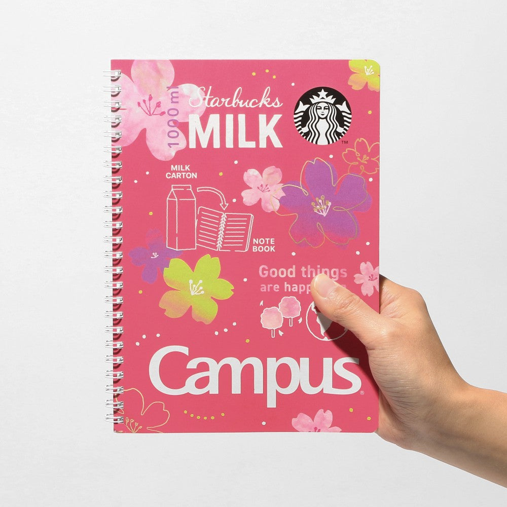 Starbucks Sakura 2024: Campus Ring Notebook Pink