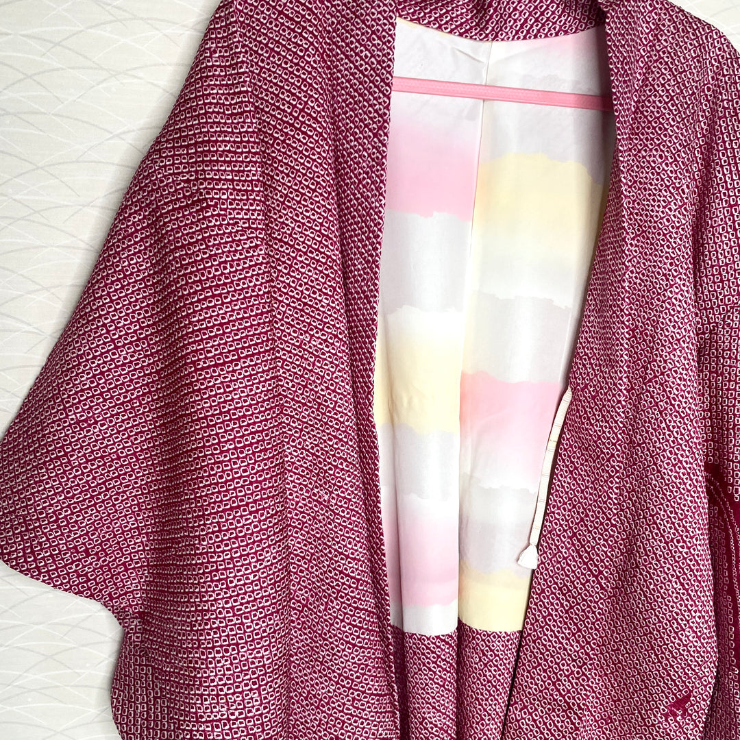 Vintage Shibori Haori Jacket | Beetroot Shade