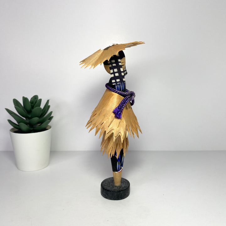 Unique Vintage Carved Kokeshi Doll 16cm