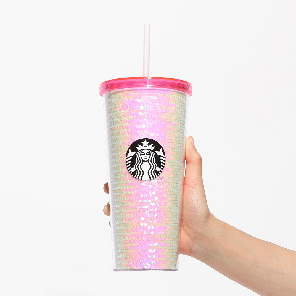 Starbucks Sakura 2024: Cold Cup Tumbler Sequins 651ml