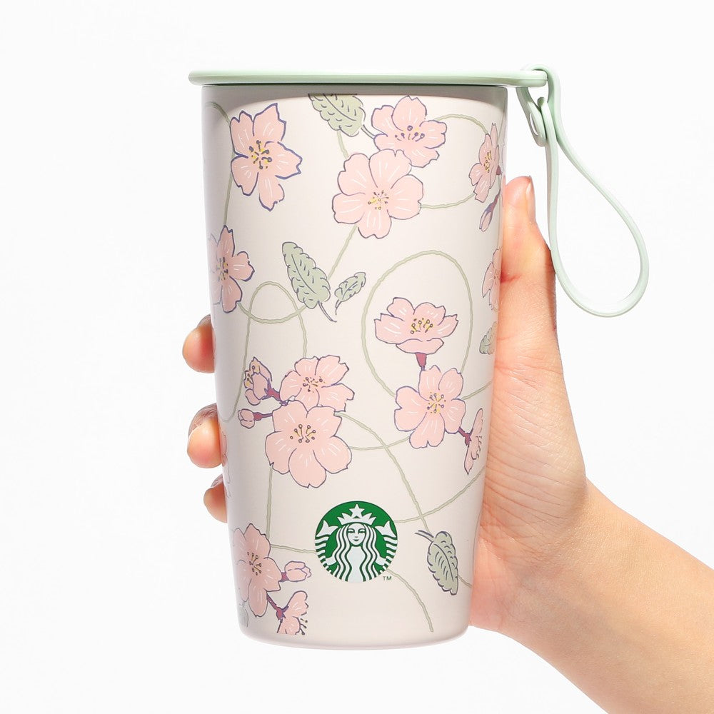 Starbucks Sakura 2024: Strap Cup Shape Stainless Steel Bottle 355ml