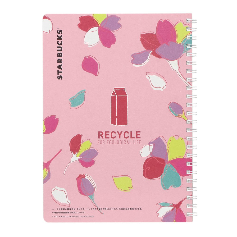 Starbucks Sakura 2024: Campus Ring Notebook Baby Pink