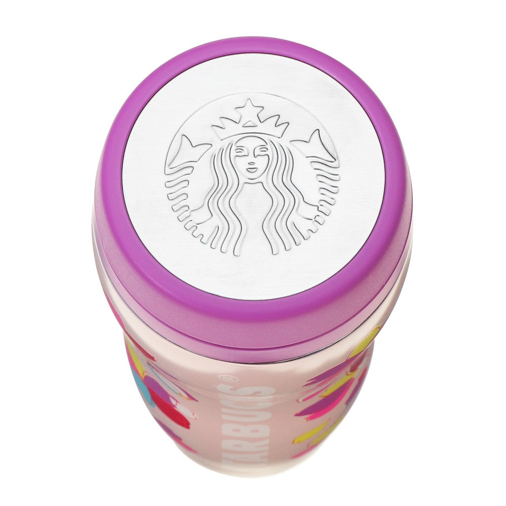 Starbucks Sakura 2024: Carved Stainless Steel Bottle Colorful Petal 355ml