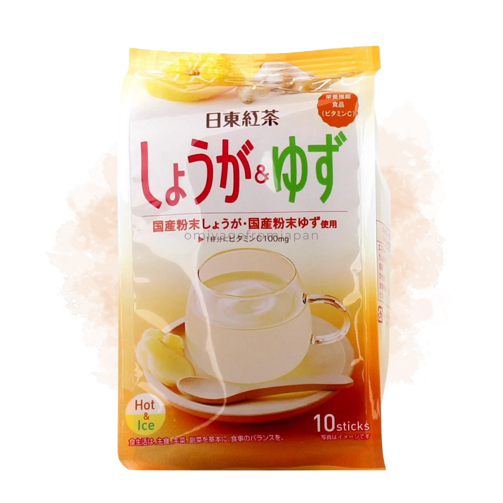 Japanese Nittoh Ginger and Yuzu Herbal Tea - Soothing blend with the invigorating flavors of ginger and yuzu citrus - Omiyage From Japan