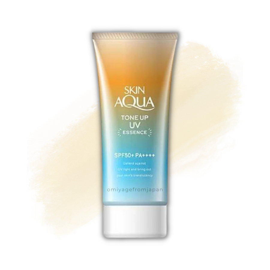 Rohto Skin Aqua Tone Up UV Essence Color Correcting SPF50+ Latte Beige omiyage japan