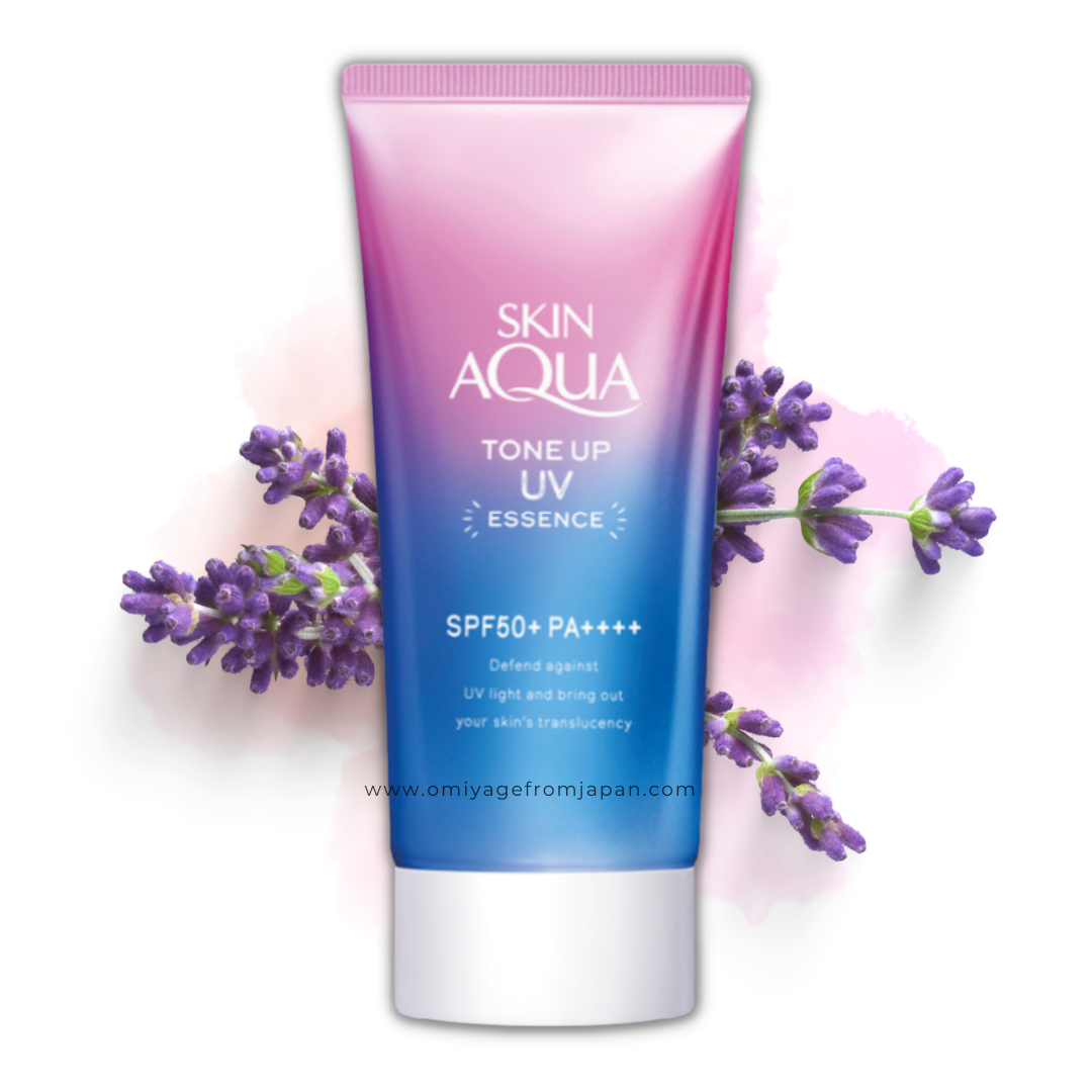 Rohto Skin Aqua Tone Up UV Essence Color Correcting SPF50+ Lavender