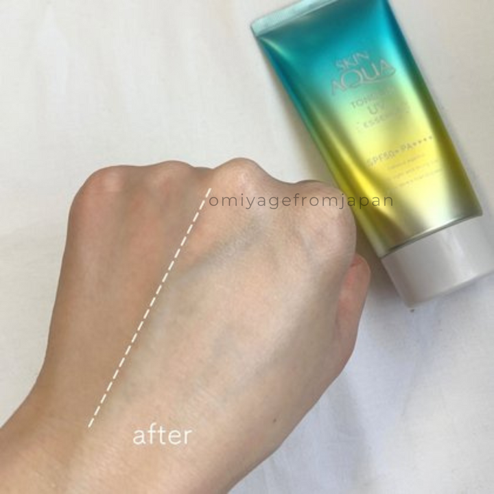 Rohto Skin Aqua Tone Up UV Essence Redness Correcting SPF50+ Mint Green Omiyage Japan Sunblock