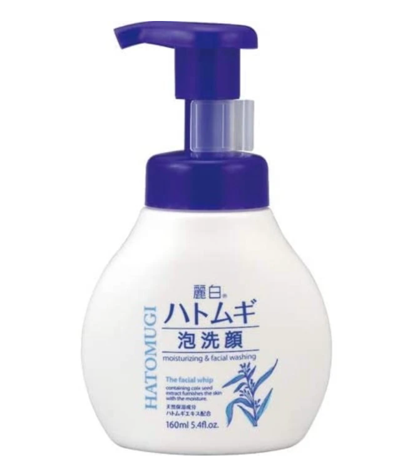 HATOMUGI Moisturizing & Facial Washing Foam 160ml - Omiyage From JAPAN